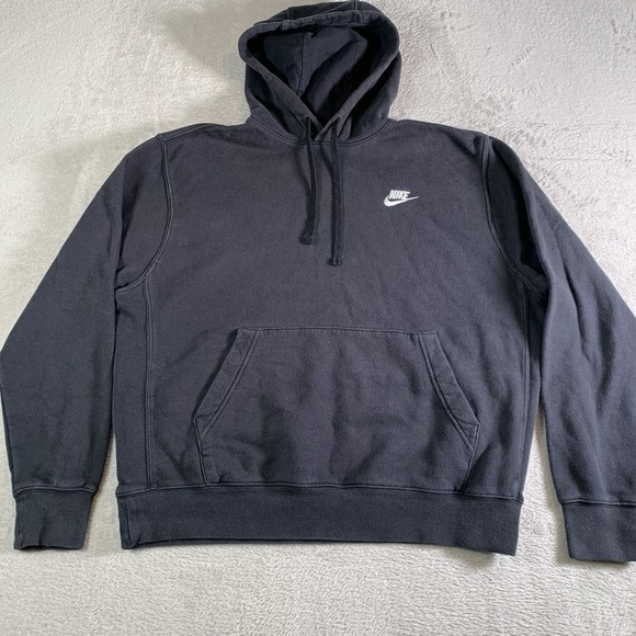 Nike Other - Nike Hoodie Sweatshirt Mens Medium Black Relaxed Fleece Swoosh Kangaroo Pocket